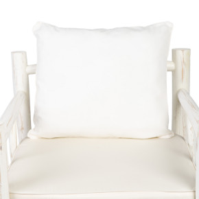 Fauteuil design en bois de teck blanc, structure teck