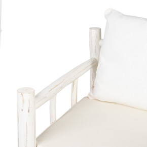 Fauteuil design en bois de teck blanc, structure teck