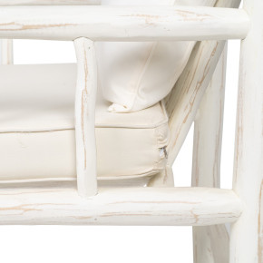 Fauteuil design en bois de teck blanc, structure teck