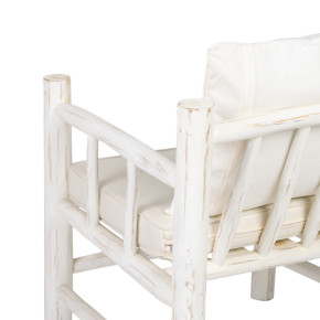 Fauteuil design en bois de teck blanc, structure teck