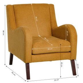 Fauteuil anti-taches recouvert de tissu Téflon jaune