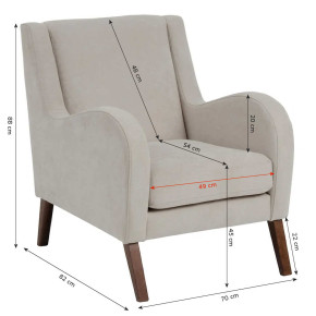 Fauteuil anti-taches recouvert de tissu Téflon beige