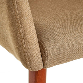 Fauteuil contemporain tissu taupe touché lin - Altur