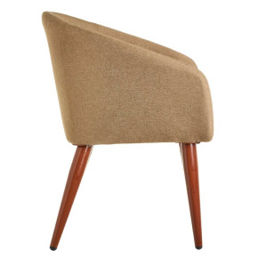 Fauteuil contemporain tissu taupe touché lin - Altur