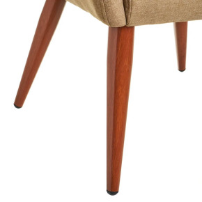 Fauteuil contemporain tissu taupe touché lin - Altur