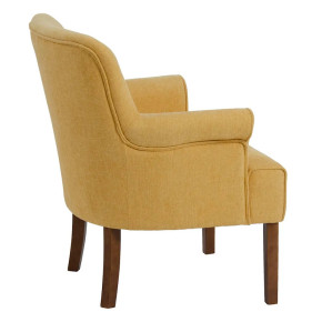 Fauteuil scandinave en tissu jaune chenille Nollis