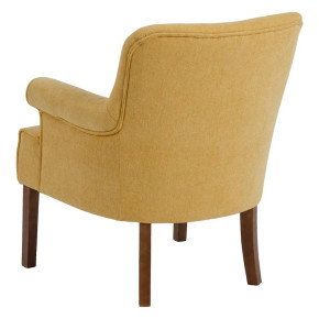 Fauteuil scandinave en tissu jaune chenille Nollis