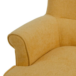 Fauteuil scandinave en tissu jaune chenille Nollis