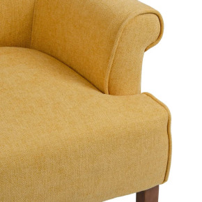 Fauteuil scandinave en tissu jaune chenille Nollis