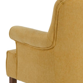 Fauteuil scandinave en tissu jaune chenille Nollis