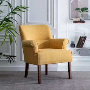 Fauteuil scandinave en tissu jaune chenille Nollis