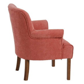 Fauteuil scandinave en tissu vieux rose chenille Nollis