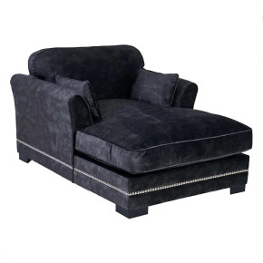 Fauteuil en tissu noir anti taches - Modelo