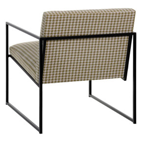 Fauteuil tissu pied de poule kaki, Square