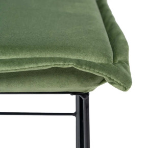 Tabouret carré en velours vert et métal