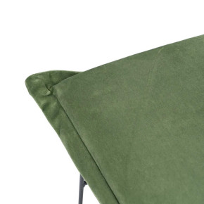 Tabouret carré en velours vert et métal