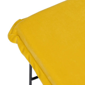 Tabouret carré en velours jaune et métal