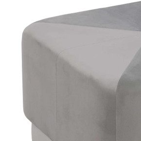 Pouf carré velours gris capitonné