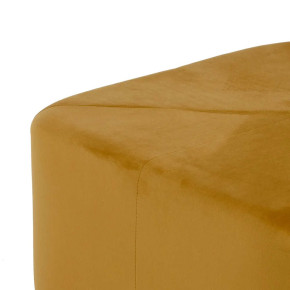 Pouf carré velours jaune capitonné