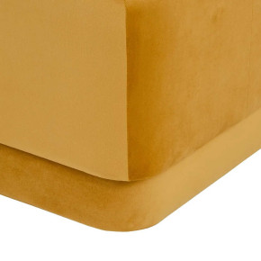 Pouf carré velours jaune capitonné