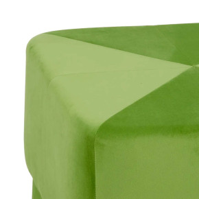 Pouf carré velours vert capitonné