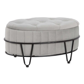 Poufs coffres ovales en velours gris