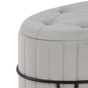 Poufs coffres ovales en velours gris