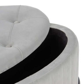 Poufs coffres ovales en velours gris