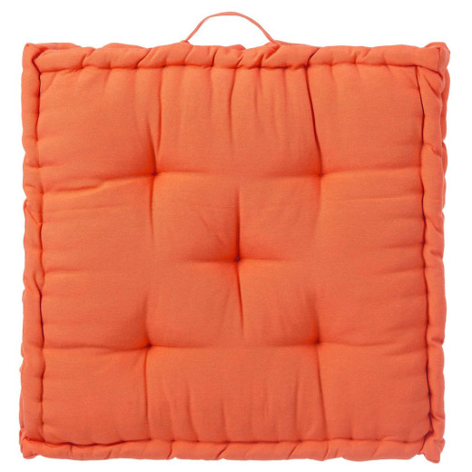 Coussin de sol en coton orange 60x60cm