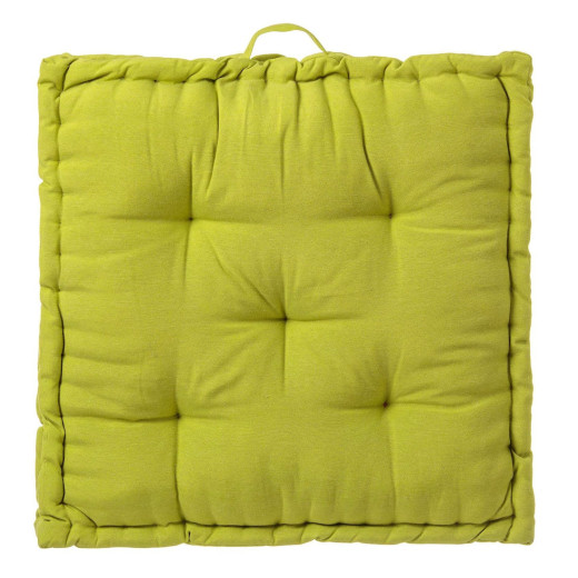 Coussin de sol en coton vert 60x60cm