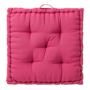 Coussin de sol en coton fuchsia 60x60cm