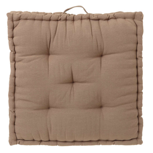 Coussin de sol en coton taupe 60x60cm