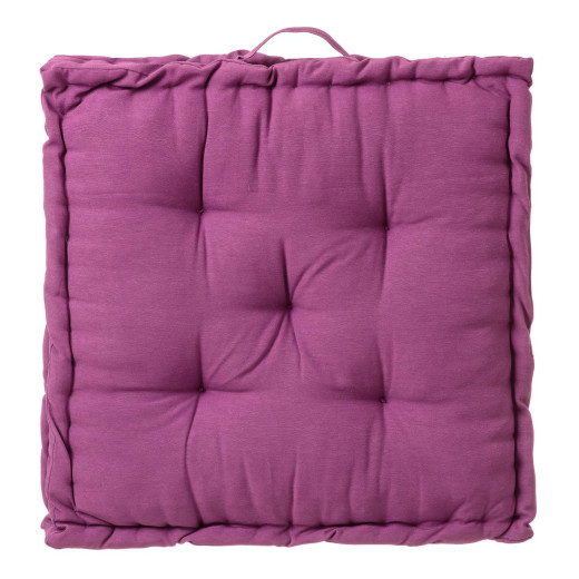 Coussin de sol en coton violet 60x60cm