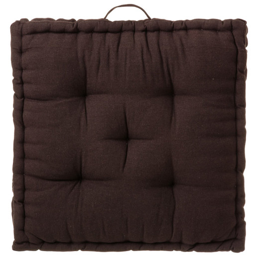 Coussin de sol en coton marron 60x60cm