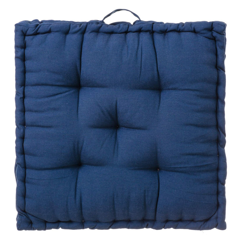 Coussin de sol en coton bleu marine 60x60cm