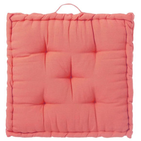 Coussin de sol en coton corail 60x60cm