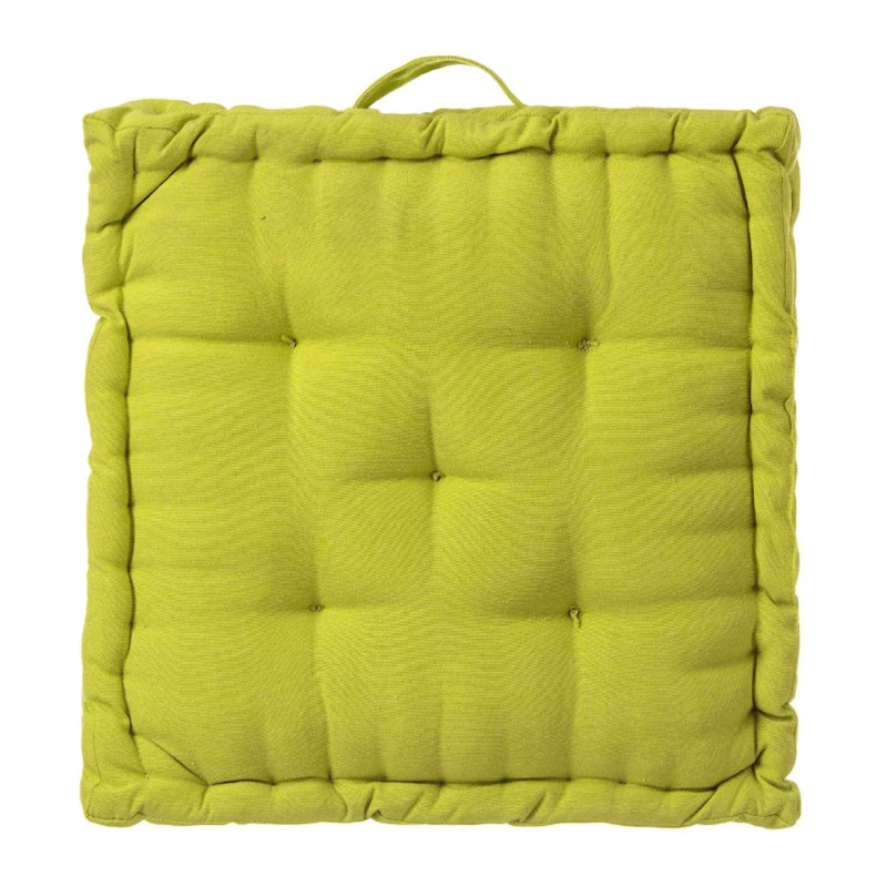 Coussin de sol en coton vert 45x45cm