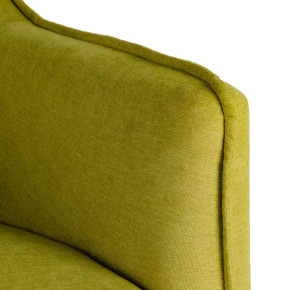 Fauteuil contemporain en tissu vert et métal noir