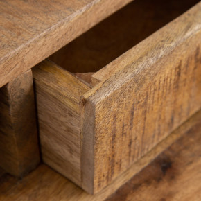 Bureau en bois naturel et métal noir avec 2 tiroirs