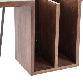 Bureau en bois et métal noir avec des rangements