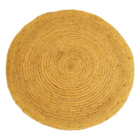 Tapis en jute naturel rond jaune diam120