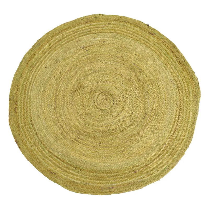 Tapis en jute naturel rond vert diam120