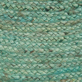 Tapis en jute naturel rond turquoise diam120