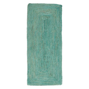 Tapis couloir en jute naturel turquoise 70x170cm