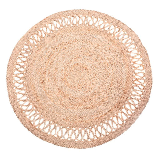 Tapis en jute rond beige 120cm, Lonu