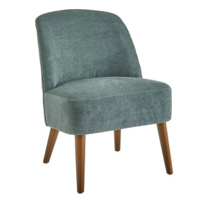 Fauteuil contemporain velours chenille vert pale Luccia