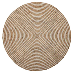 Tapis en jute et coton beige 120cm, Mavy