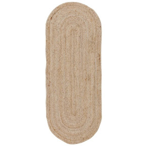 Tapis en jute naturel ovale beige 70x170cm, Malv