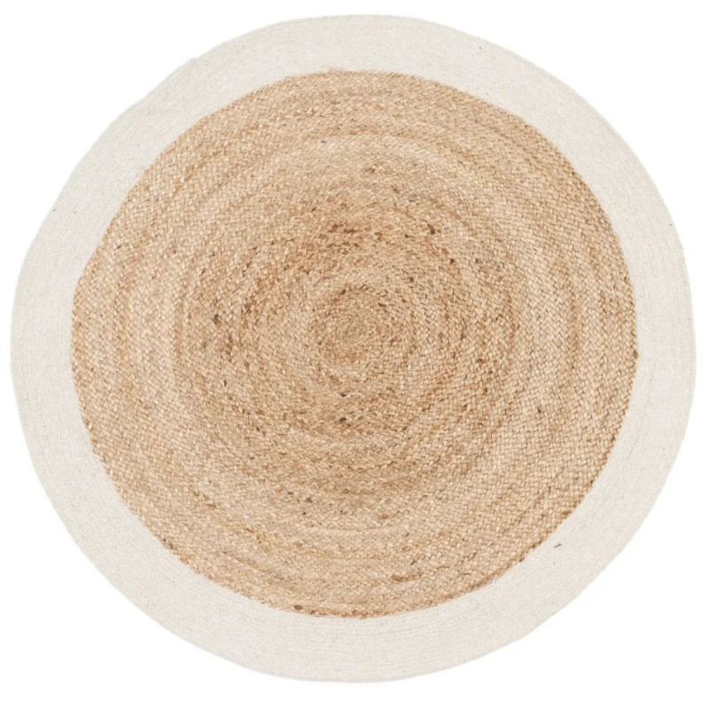 Tapis en jute naturel et coton ivoire 180cm