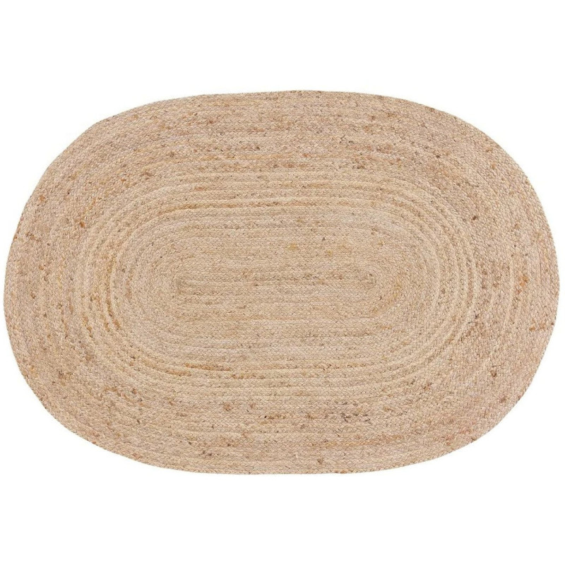 Tapis en jute naturel ovale beige 120x180cm